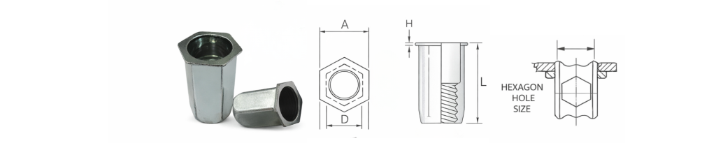 Anti Rotation Rivet Nut Full Hex Rivet Nuts Manufacturer | Anti-Spin Rivet Nuts for Sheet Metal